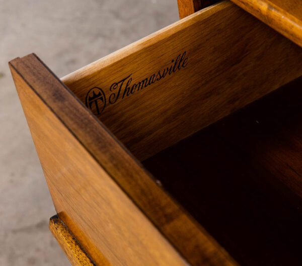 Mid Century Modern Dresser Highboy 5 Drawer Thomasville Sculpted Walnut Broyhill - Image 7