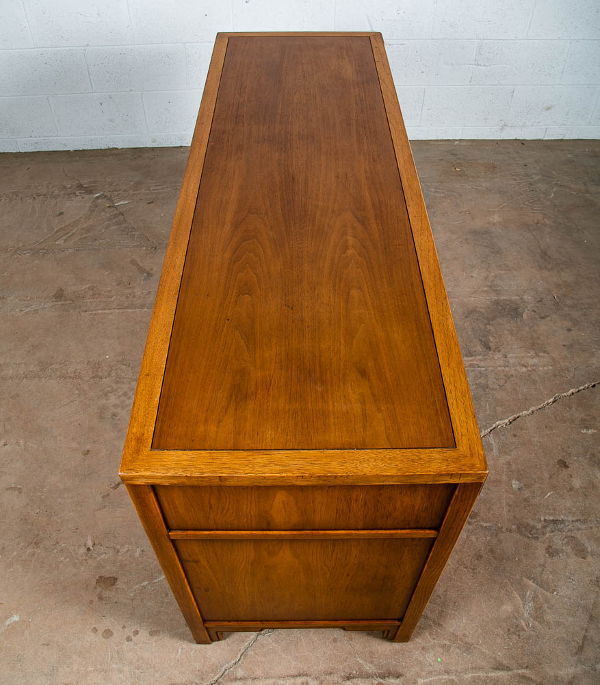 Mid Century Modern Credenza Dresser 6 Drawer Walnut Vintage Mcm Drexel Compass - Image 6