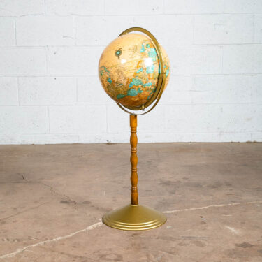 Mid Century Modern Globe Crams Imperial Floor 1960s Wood Vintage