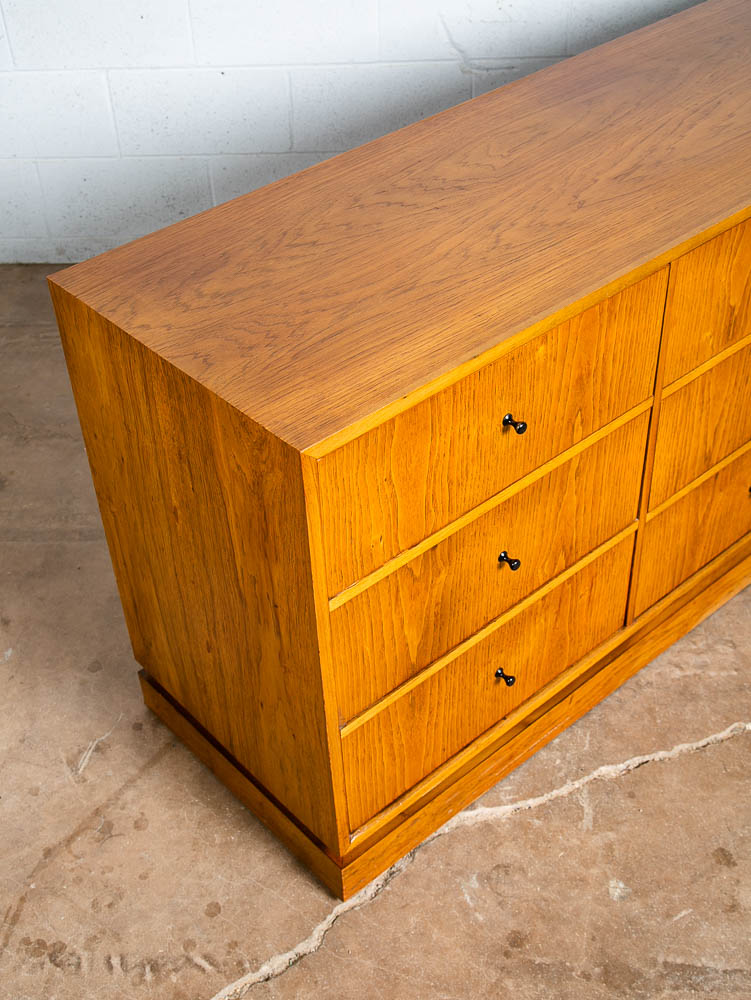 Mid Century Modern Dresser Credenza 9 Drawer Drexel Index Walnut Vintage Black - Image 5