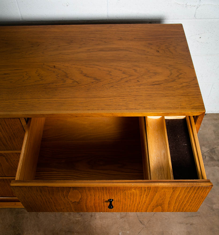 Mid Century Modern Dresser Credenza 9 Drawer Drexel Index Walnut Vintage Black - Image 11