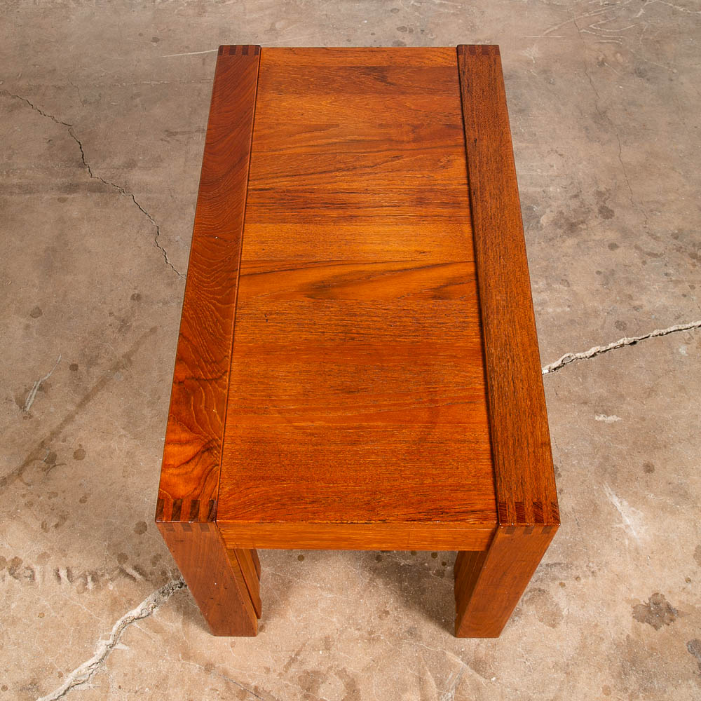 Mid Century Danish Modern Nesting Tables Solid Teak Set 4 Denmark Fingerjoint NM - Image 7