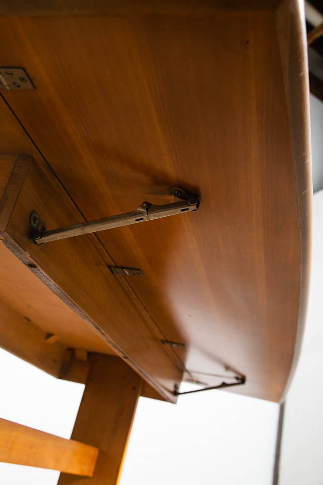 Mid Century Modern Dining Table Drop Leaf Trundle Rolling Drexel Console 62" Mcm - Image 10