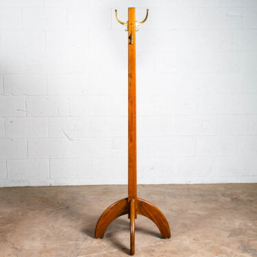 Mid Century Modern Coat Rack Solid Walnut Brass Wall Tree Shelf Entry Sculptural