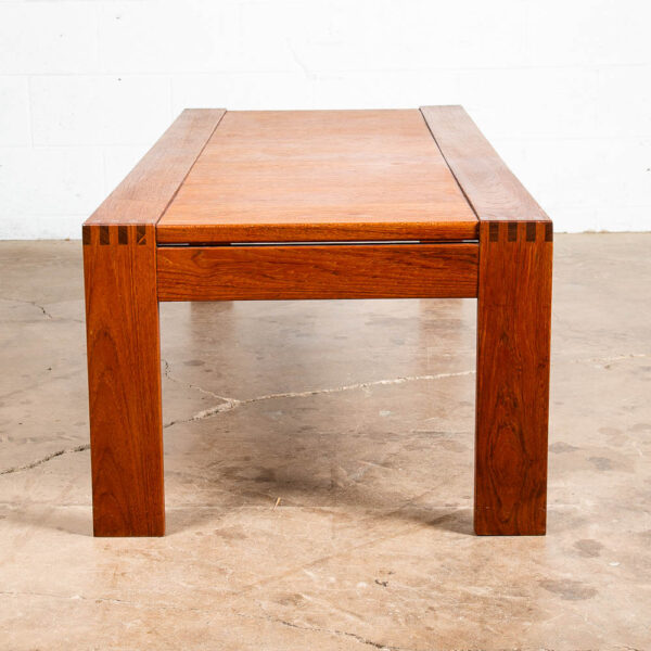 Mid Century Danish Modern Coffee Table Solid Teak Denmark Large Wide Mcm 58" NM - Image 7