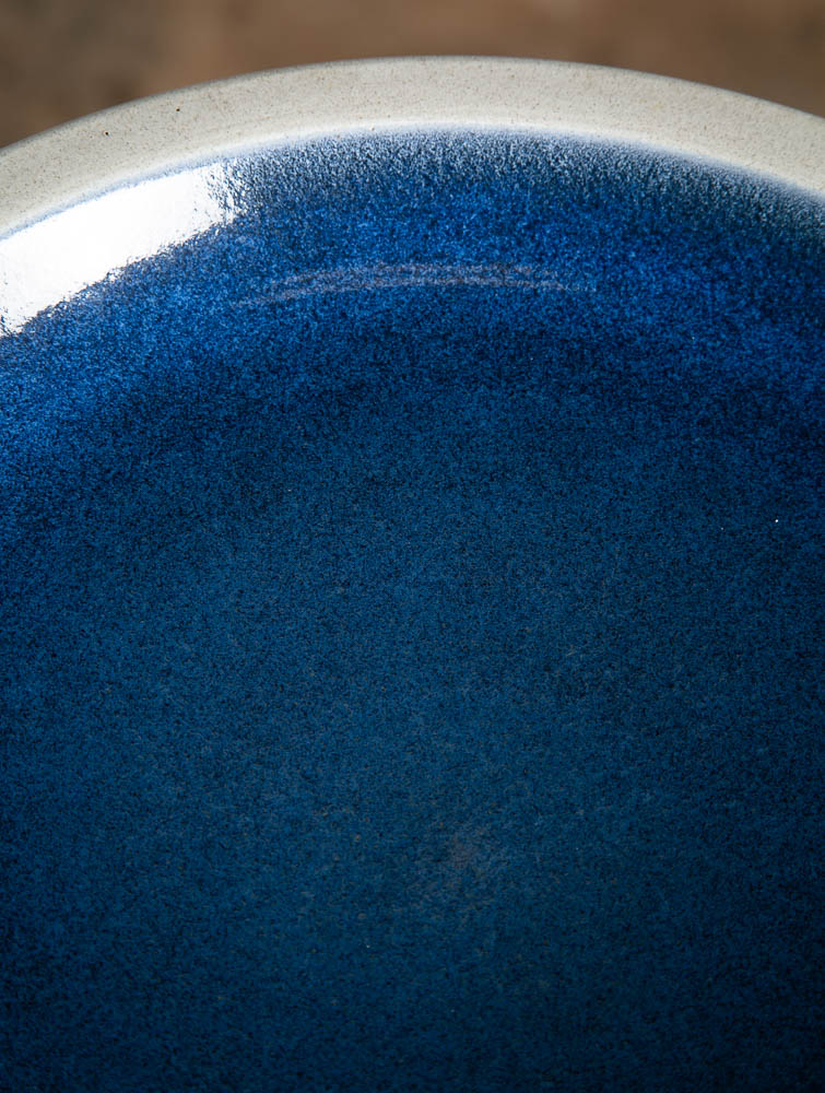 Mid Century Modern 15 Plate Set Ceramics Edith Heath Dinner Blue Rim Moonstone - Image 11