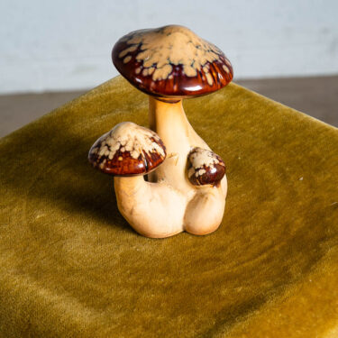 Mid Century Modern Ceramic Mushroom Brown Vintage Tan Groovy 70s Psychedelic