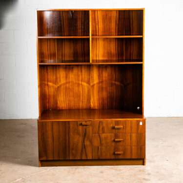 Mid Century Danish Modern Credenza Cabinet Rosewood Shelves 3 Drawers Denmark #2