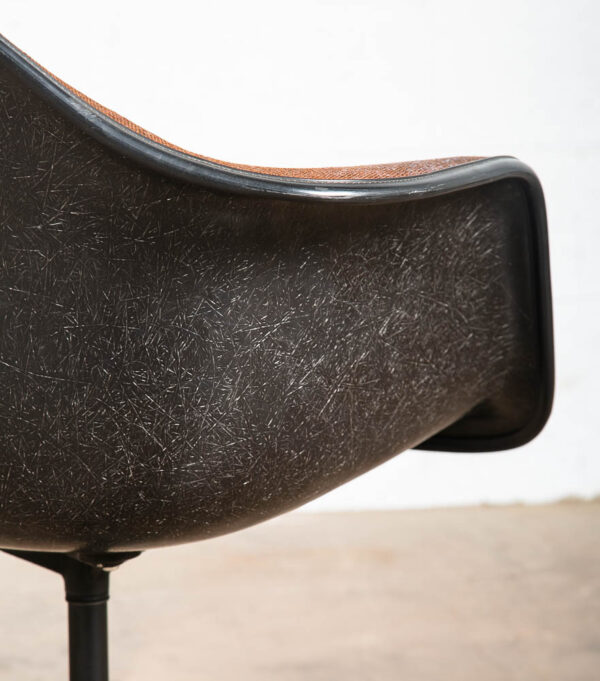 Mid Century Modern Lounge Chairs 2 Ray Eames Herman Miller Brown Black Arm Shell - Image 11
