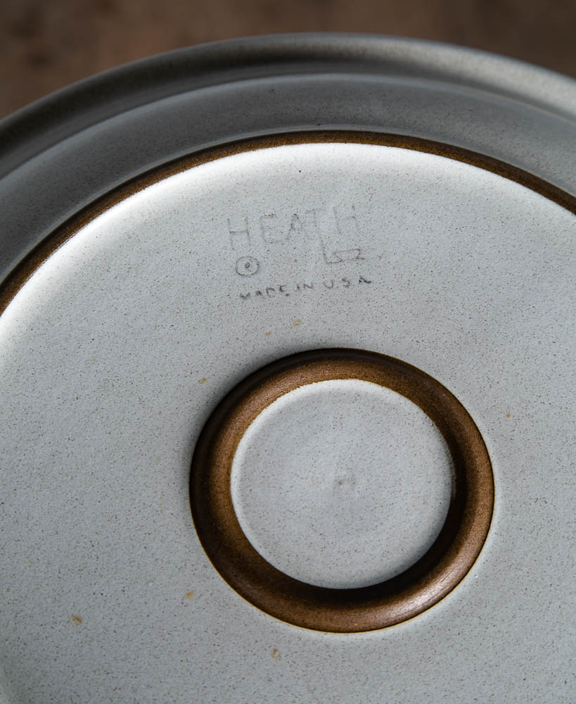 Mid Century Modern 15 Plate Set Ceramics Edith Heath Dinner Blue Rim Moonstone - Image 4