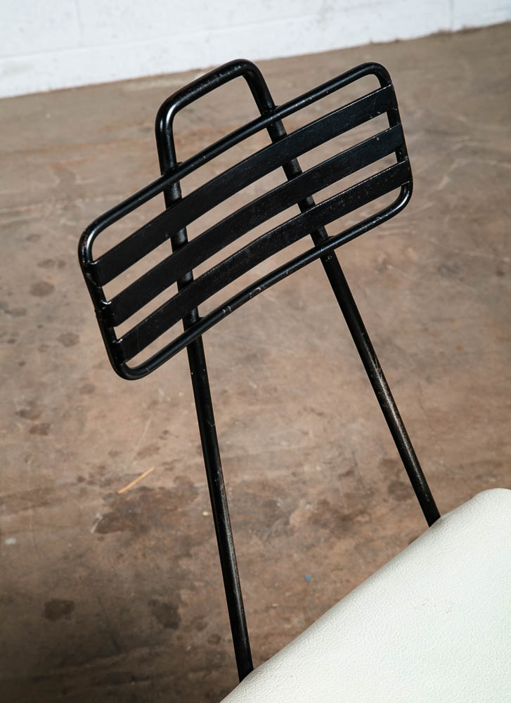 Mid Century Modern Dining Chairs Set 2 Wrought Iron Paul Mccobb Black White Mcm - Image 9