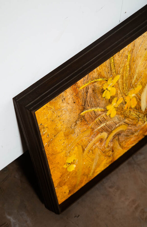 Mid Century Modern Painting Original Oil Art Mushrooms Flower Groovy 1974 Signed - Image 11