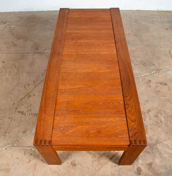 Mid Century Danish Modern Coffee Table Solid Teak Denmark Large Wide Mcm 58" NM - Image 4