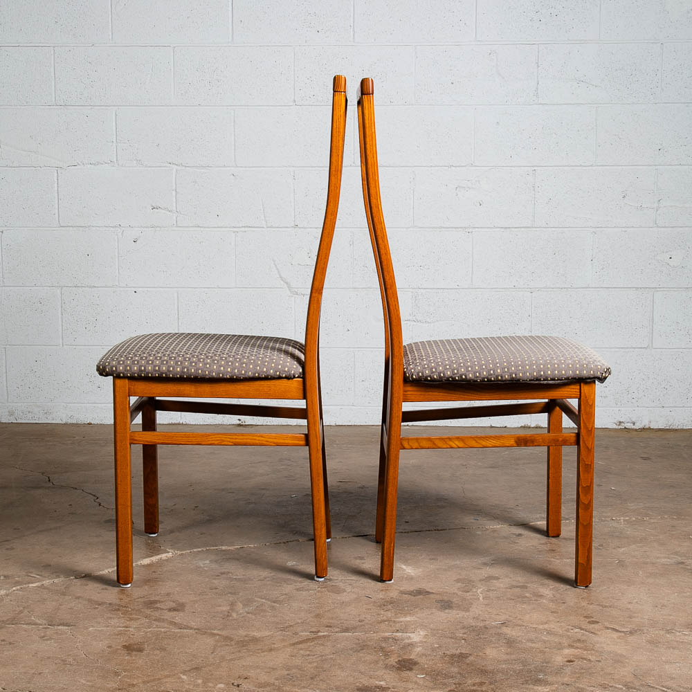 Mid Century Modern Dining Chairs 6 High Back Set Mcm IMS SRL Italy Grey Oak 70s - Image 5