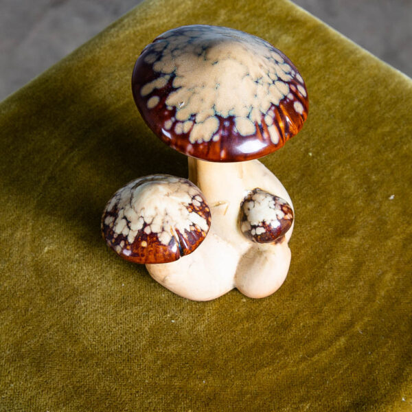 Mid Century Modern Ceramic Mushroom Brown Vintage Tan Groovy 70s Psychedelic - Image 2