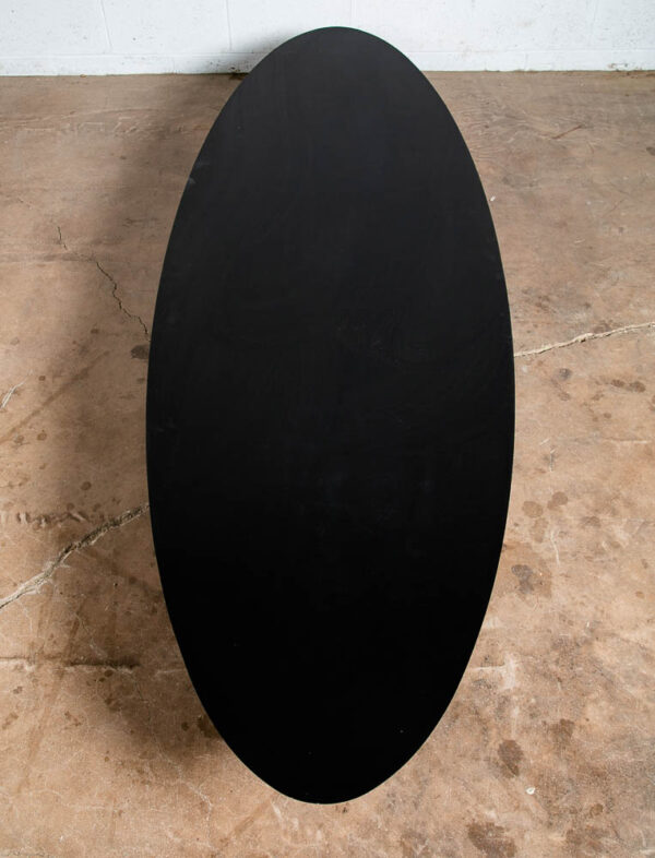 Mid Century Modern Coffee Table Surfboard Herman Miller Black Elliptical Eames M - Image 3