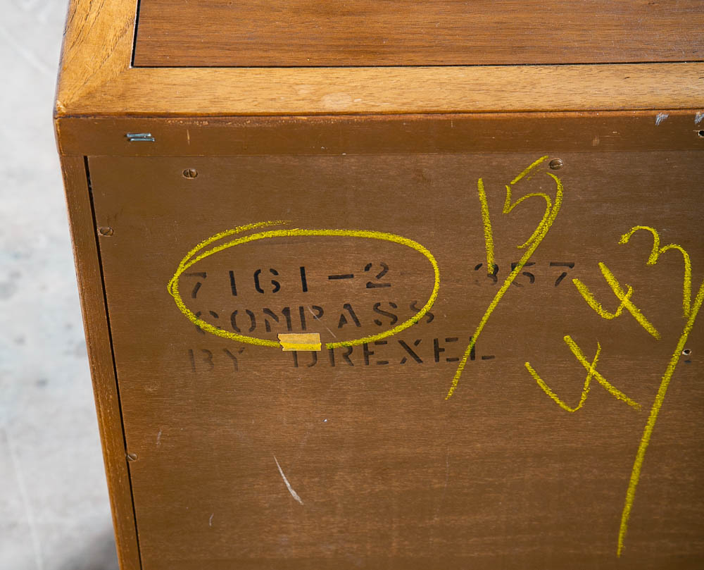 Mid Century Modern Credenza Dresser 6 Drawer Walnut Vintage Mcm Drexel Compass - Image 9