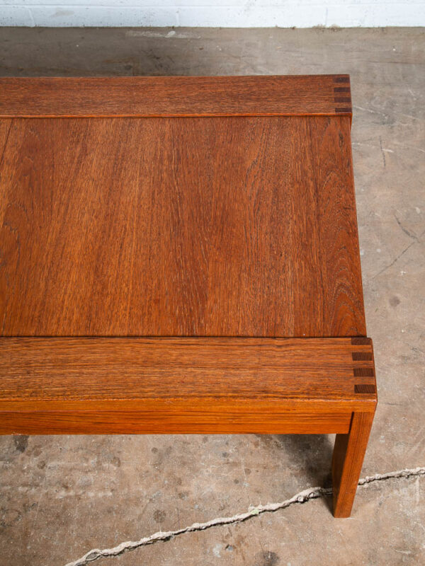 Mid Century Danish Modern Coffee Table Solid Teak Denmark Large Wide Mcm 58" NM - Image 9