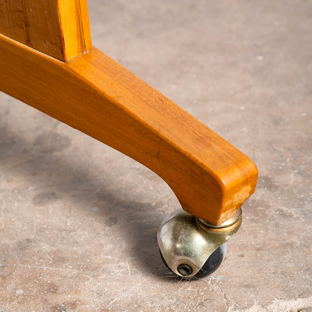 Mid Century Modern Dining Table Drop Leaf Trundle Rolling Drexel Console 62" Mcm - Image 9