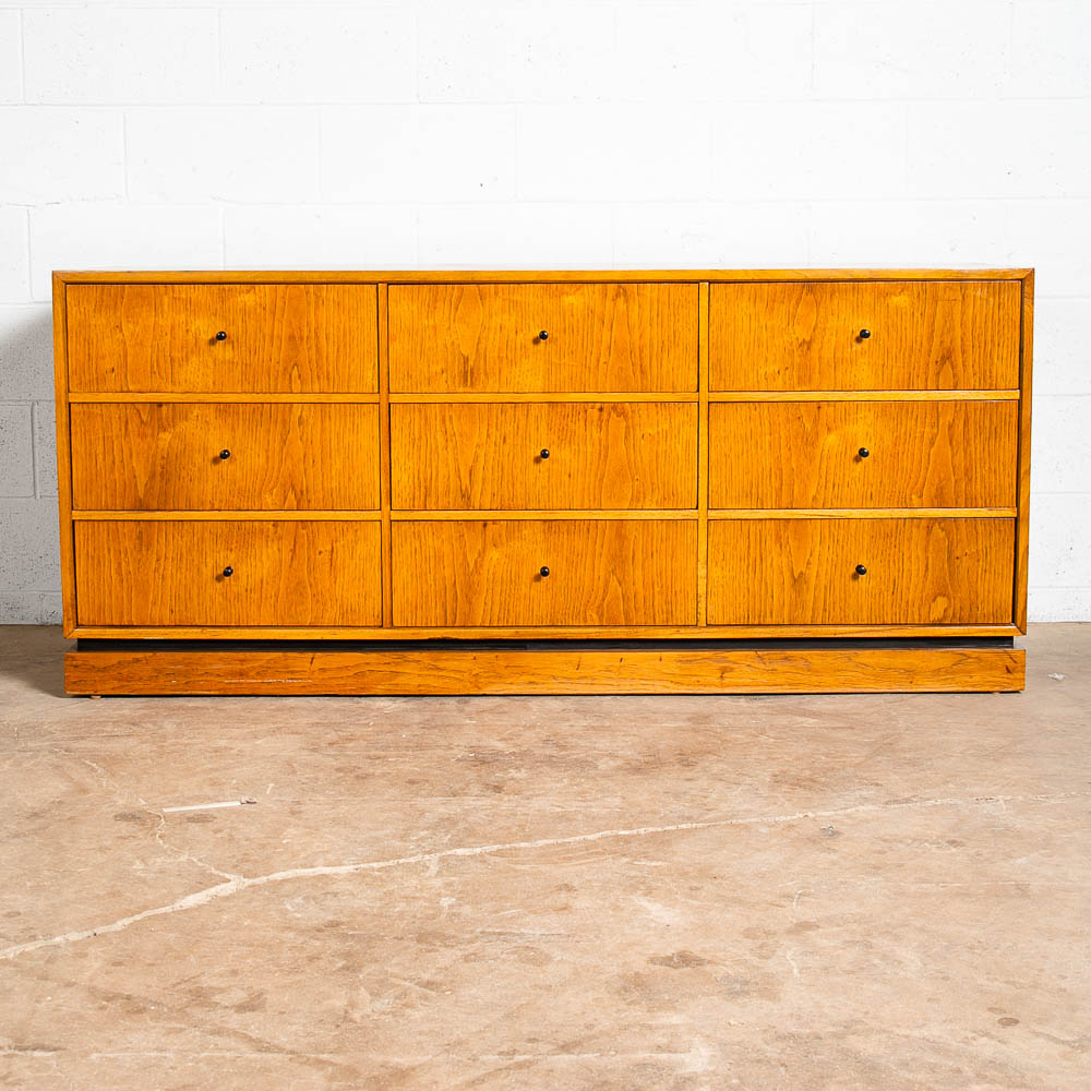 Mid Century Modern Dresser Credenza 9 Drawer Drexel Index Walnut Vintage Black - Image 2