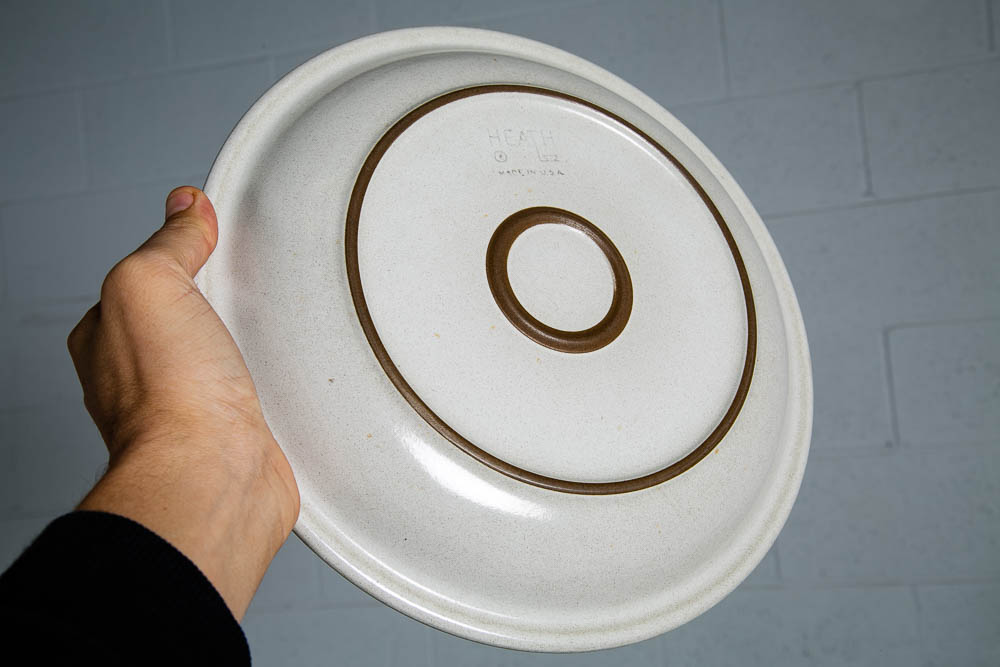 Mid Century Modern 15 Plate Set Ceramics Edith Heath Dinner Blue Rim Moonstone - Image 6