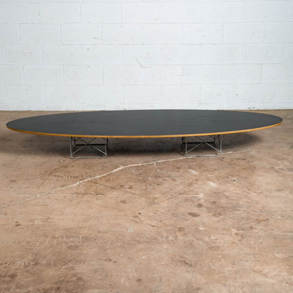 Mid Century Modern Coffee Table Surfboard Herman Miller Black Elliptical Eames M - Image 8