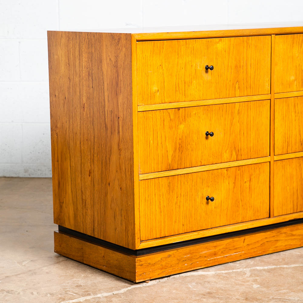 Mid Century Modern Dresser Credenza 9 Drawer Drexel Index Walnut Vintage Black - Image 9