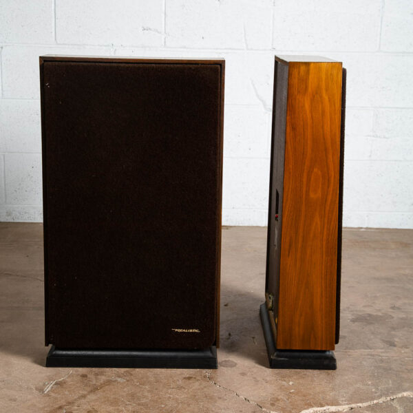 Mid Century Modern Speakers Vintage Realistic Optimus 27 Pair Walnut Tested Thin - Image 4