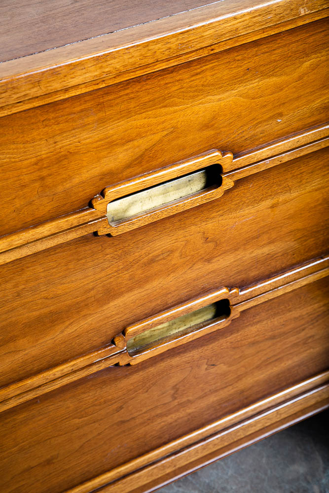 Mid Century Modern Credenza Dresser 6 Drawer Walnut Vintage Mcm Drexel Compass - Image 11