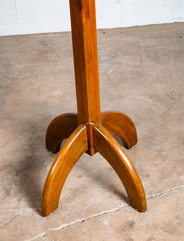 Mid Century Modern Coat Rack Solid Walnut Brass Wall Tree Shelf Entry Sculptural - Image 9
