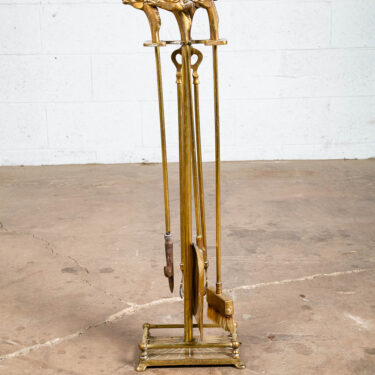Mid Century Modern Fireplace Tools Solid Brass Horse Head Equestrian Gold Metal