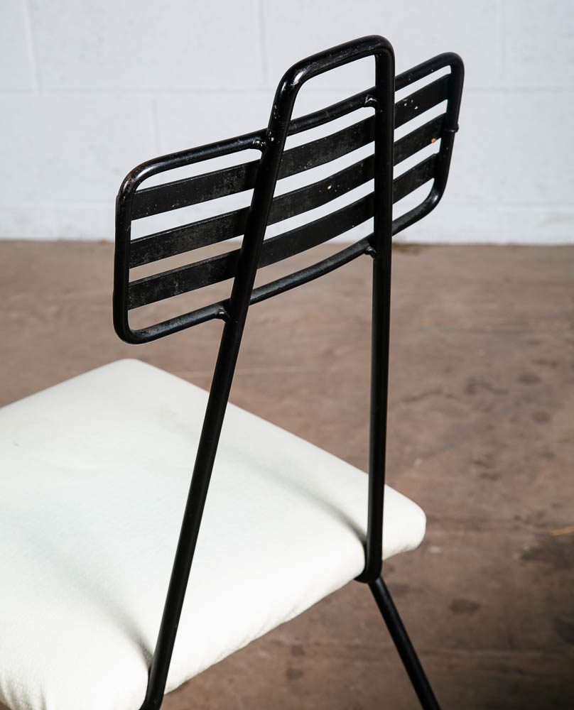 Mid Century Modern Dining Chairs Set 2 Wrought Iron Paul Mccobb Black White Mcm - Image 10