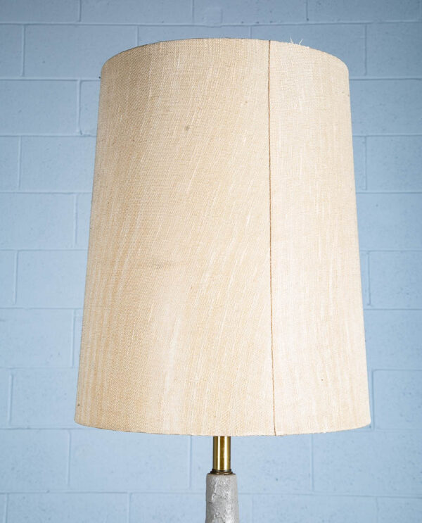 Mid Century Modern Table Lamp Grey Light Vintage Drip Ceramic Mcm Walnut Base NM - Image 7