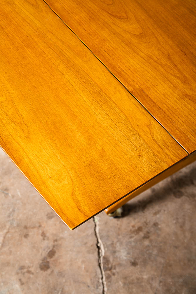 Mid Century Modern Dining Table Drop Leaf Trundle Rolling Drexel Console 62" Mcm - Image 8