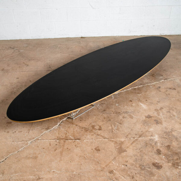 Mid Century Modern Coffee Table Surfboard Herman Miller Black Elliptical Eames M - Image 2