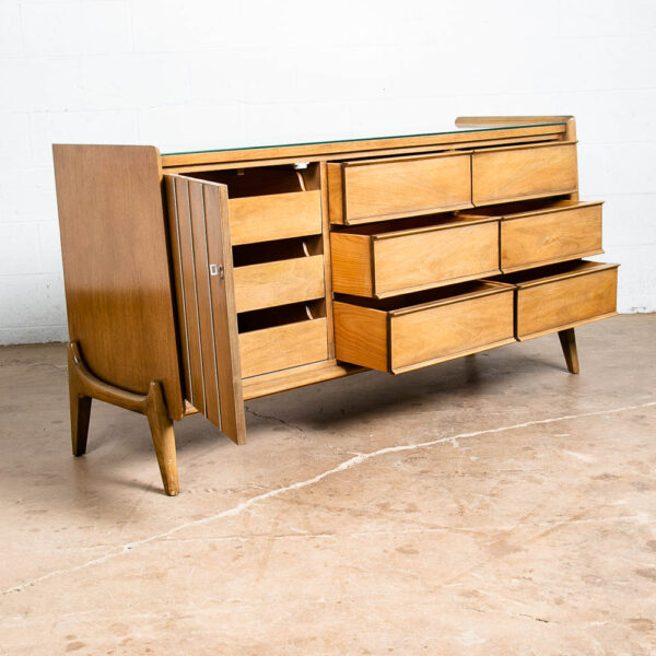 Mid century Modern Dresser Credenza United furniture 9 drawer Vintage Danish Mcm - Image 7