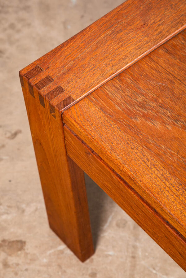 Mid Century Danish Modern Coffee Table Solid Teak Denmark Large Wide Mcm 58" NM - Image 5
