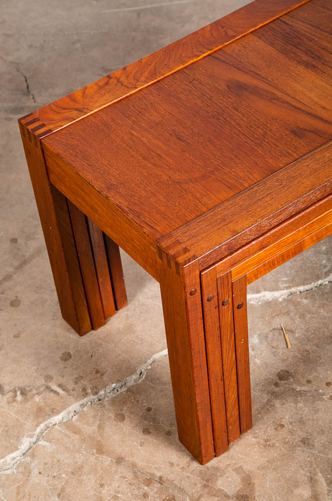 Mid Century Danish Modern Nesting Tables Solid Teak Set 4 Denmark Fingerjoint NM - Image 9