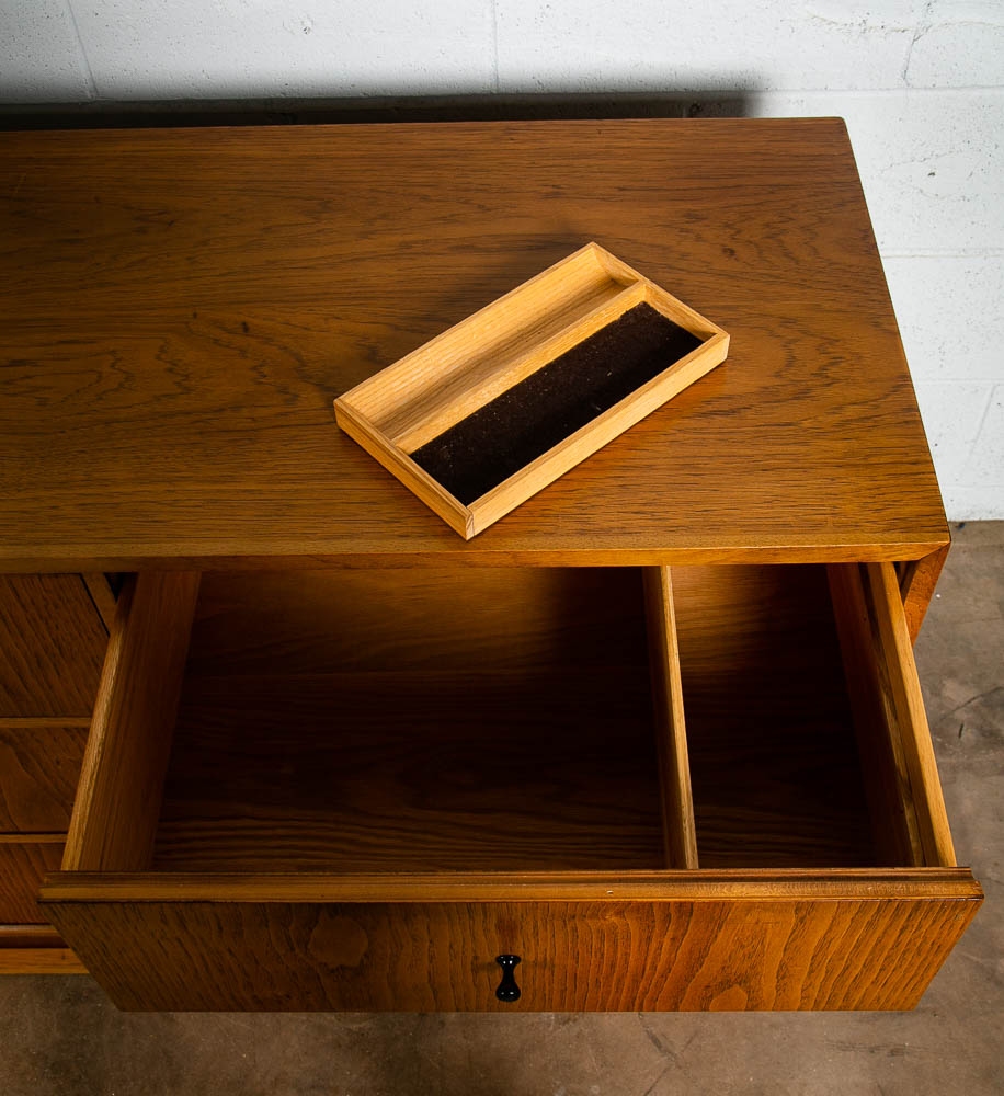 Mid Century Modern Dresser Credenza 9 Drawer Drexel Index Walnut Vintage Black - Image 12