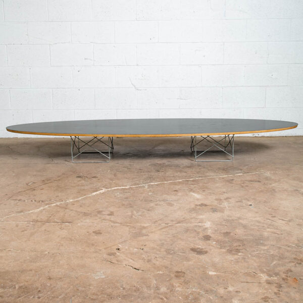 Mid Century Modern Coffee Table Surfboard Herman Miller Black Elliptical Eames M - Image 10