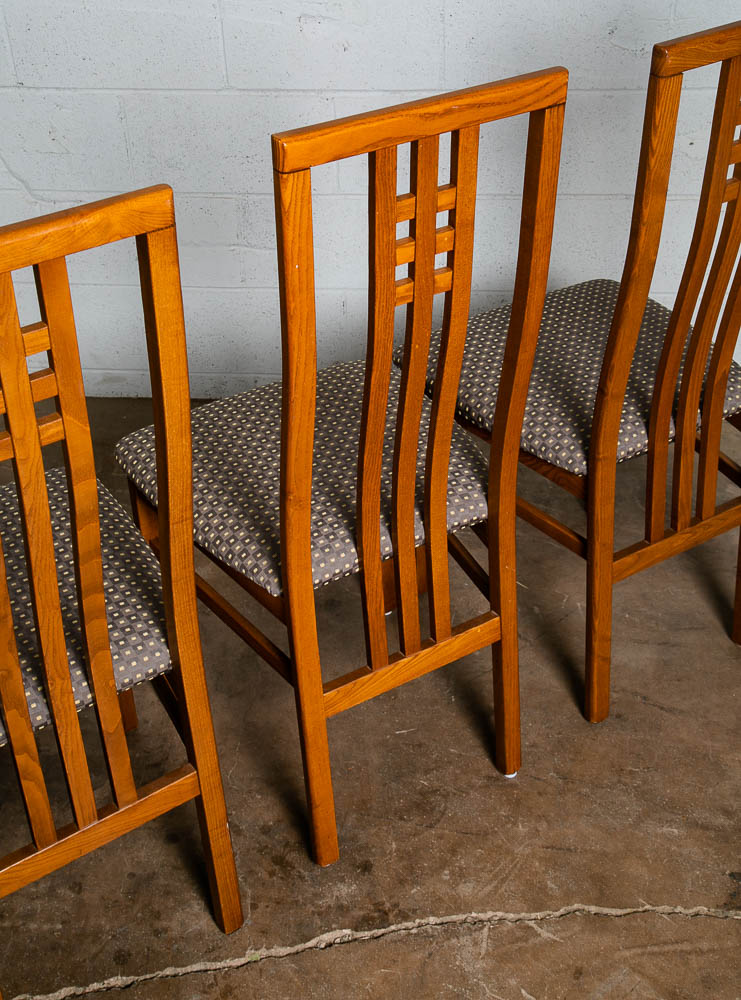 Mid Century Modern Dining Chairs 6 High Back Set Mcm IMS SRL Italy Grey Oak 70s - Image 11