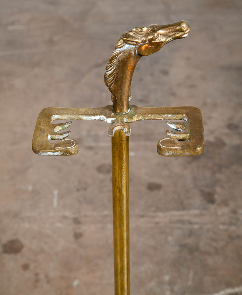 Mid Century Modern Fireplace Tools Solid Brass Horse Head Equestrian Gold Metal - Image 4