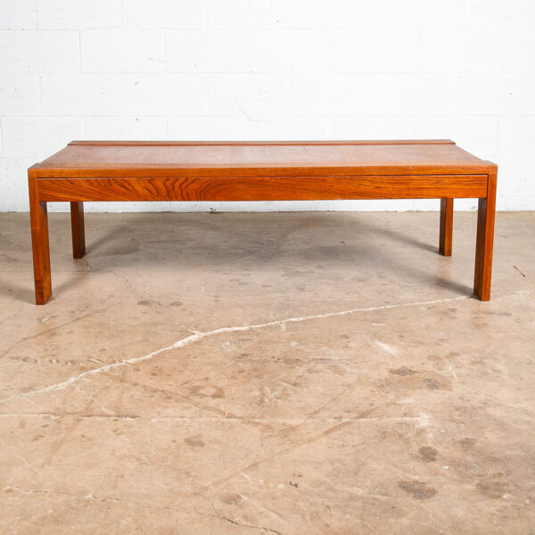 Mid Century Danish Modern Coffee Table Solid Teak Denmark Large Wide Mcm 58" NM - Image 2