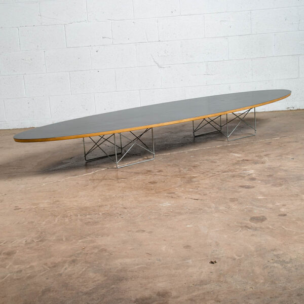 Mid Century Modern Coffee Table Surfboard Herman Miller Black Elliptical Eames M - Image 5