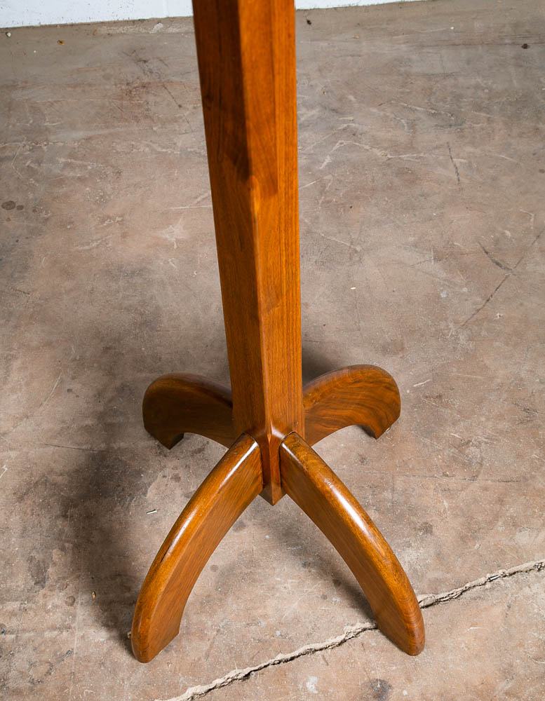 Mid Century Modern Coat Rack Solid Walnut Brass Wall Tree Shelf Entry Sculptural - Image 3