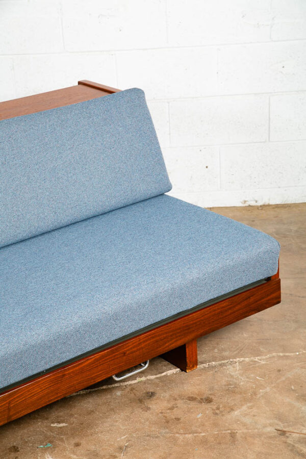 Mid Century Danish Modern Daybed Sofa Hans Wegner Getema GE77 Teak Denmark Blue - Image 10