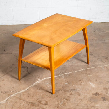 Mid Century Modern Side Table Heywood Wakefield Blonde Wood Birch Rectangle End