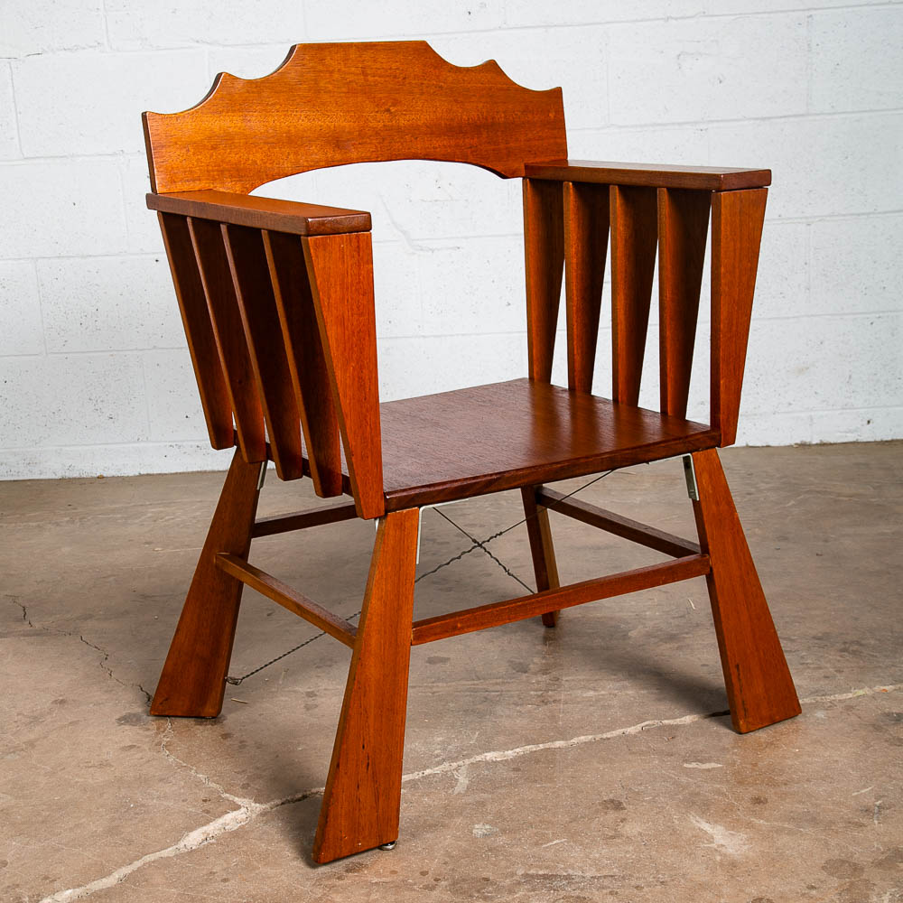 Mid Century Modern Dining Chairs Set of 8 Solid Mahogany Armchair Bauhaus Studio - Image 8