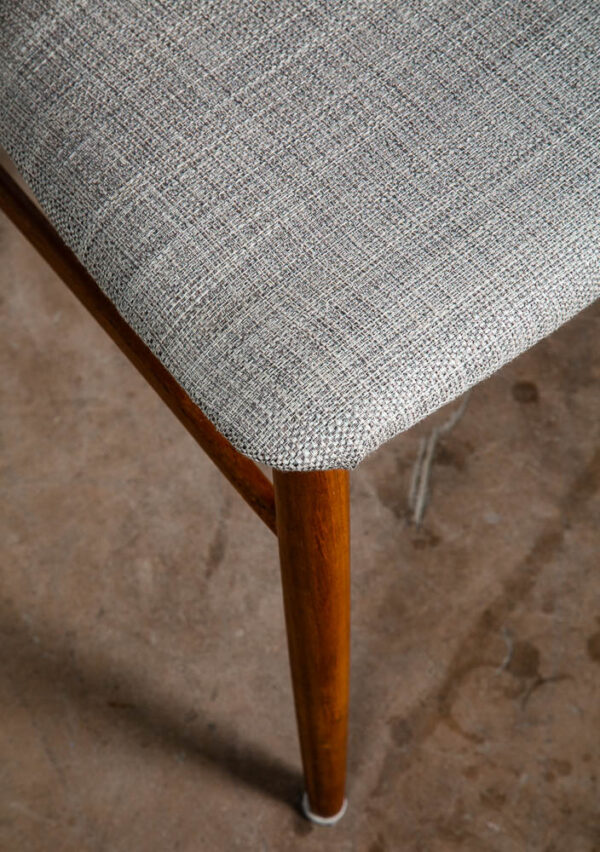 Mid Century Danish Modern Dining Chairs Set 4 Kofoed Eva Teak Wood Grey Hornslet - Image 7