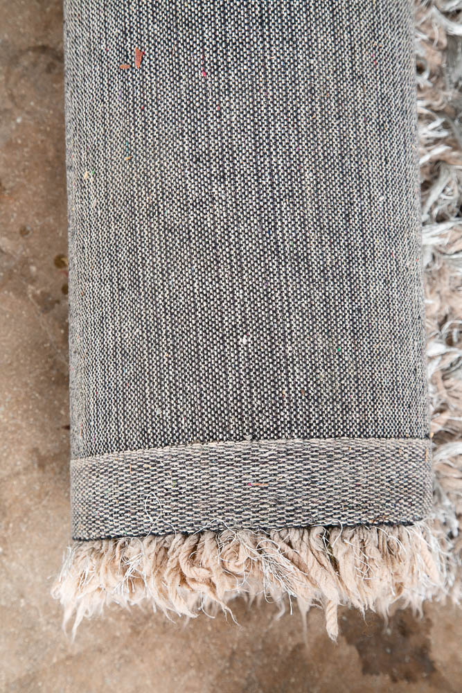 Mid Century Modern Shag Rug Wool Tan Canvas 90x65 Wool Vintage Retro - Image 7